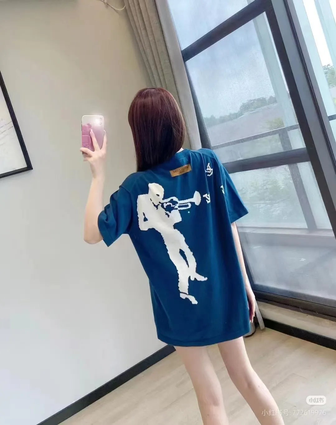 Louis Vuitton/Louis Vuitton Cloud Jazz Trumpet Silhouette Jacquard Knit Short Sleeve